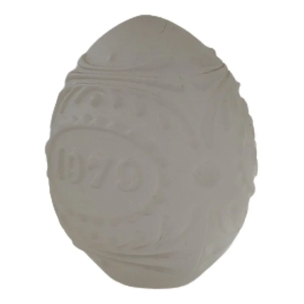 Goebel Annual Crystal Egg Oval Decorated Etched Glass Vintage 1979 Frosted Retro